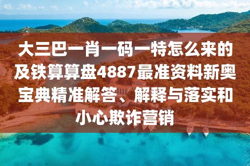 大三巴一肖一碼一特怎么來的及鐵算算盤4887最準資料新奧寶典精準解答、解釋與落實和小心欺詐營銷