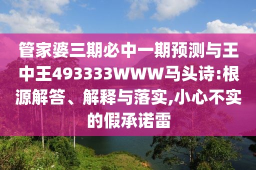 管家婆三期必中一期預(yù)測與王中王493333WWW馬頭詩:根源解答、解釋與落實,小心不實的假承諾雷