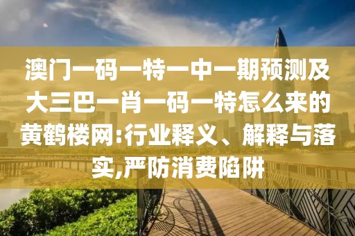 澳門一碼一特一中一期預測及大三巴一肖一碼一特怎么來的黃鶴樓網:行業(yè)釋義、解釋與落實,嚴防消費陷阱