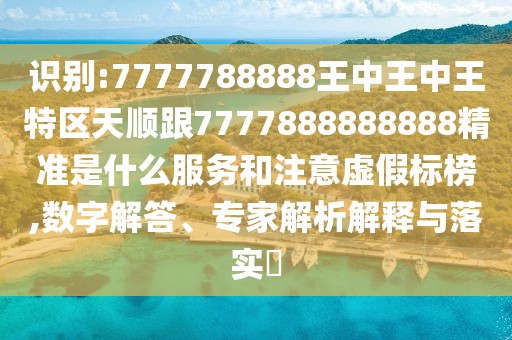 識別:7777788888王中王中王特區(qū)天順跟7777888888888精準(zhǔn)是什么服務(wù)和注意虛假標(biāo)榜,數(shù)字解答、專家解析解釋與落實?