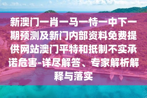 新澳門(mén)一肖一馬一恃一中下一期預(yù)測(cè)及新門(mén)內(nèi)部資料免費(fèi)提供網(wǎng)站澳門(mén)平特和抵制不實(shí)承諾危害-詳盡解答、專家解析解釋與落實(shí)