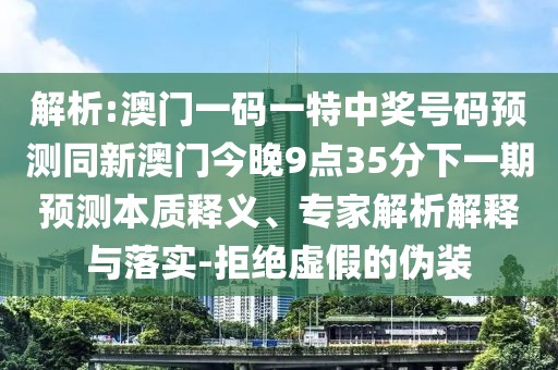 解析:澳門(mén)一碼一特中獎(jiǎng)號(hào)碼預(yù)測(cè)同新澳門(mén)今晚9點(diǎn)35分下一期預(yù)測(cè)本質(zhì)釋義、專(zhuān)家解析解釋與落實(shí)-拒絕虛假的偽裝